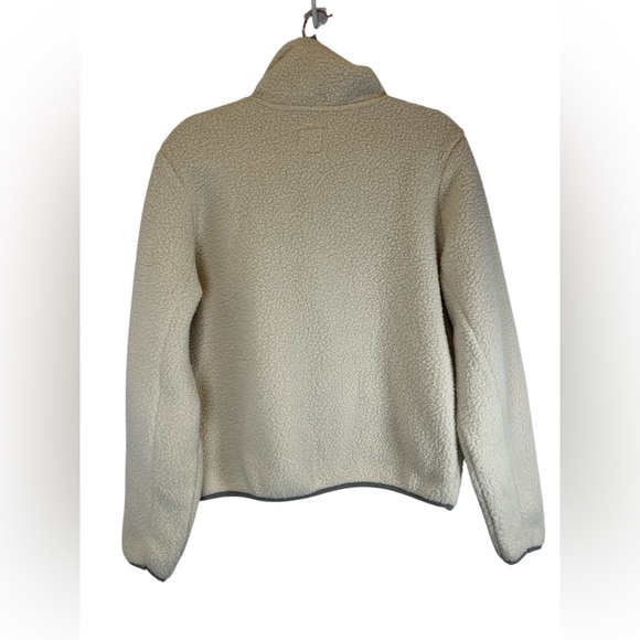 Vuori Alpine Sherpa  Full Zip Cream and Gray Fleece Jacket Size Medium - Picture 6 of 6